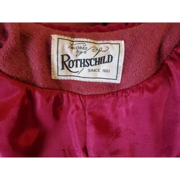 Rothschild Wool Coat Girls Sz 3 Red Winter Dress Christmas - Picture 3 of 6